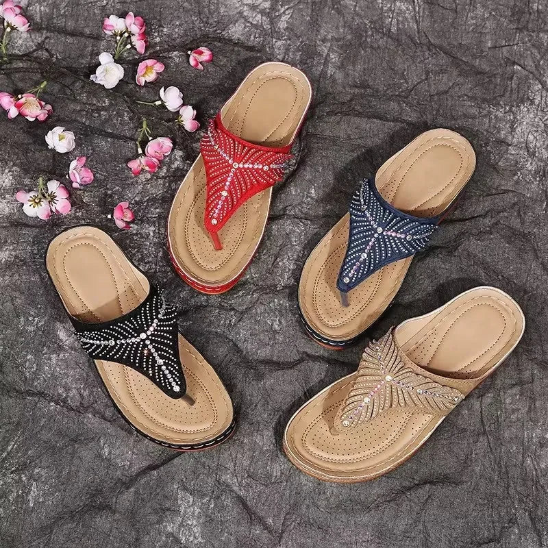 SANDALIAS ORTOPÉDICAS CASUALES DE VERANO CON PUNTA ABIERTA PARA MUJER
