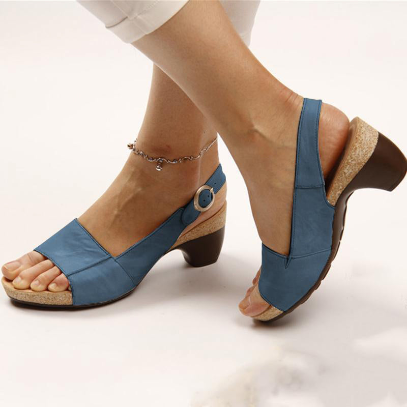 SANDALIAS ORTOPÉDICAS ELEGANTES DE VERANO CON TACO ALTO